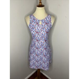 Nuu Muu Key Hole Sleeveless Athletic Activewear Dress In Purple‎ Triangle XS